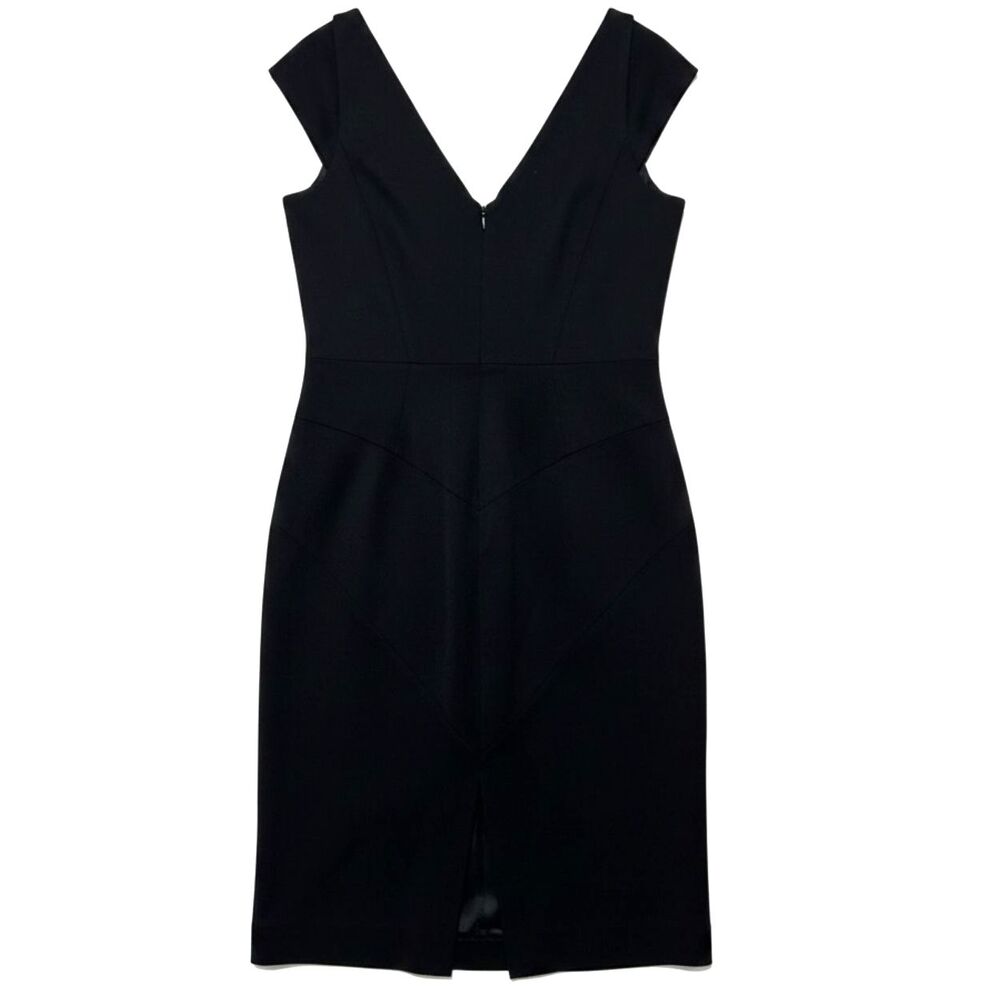 Milly Larissa Dress Black V-Neck Sleeveless Bodycon Cold Shoulder LBD NWT Sz 10 - Picture 5 of 9